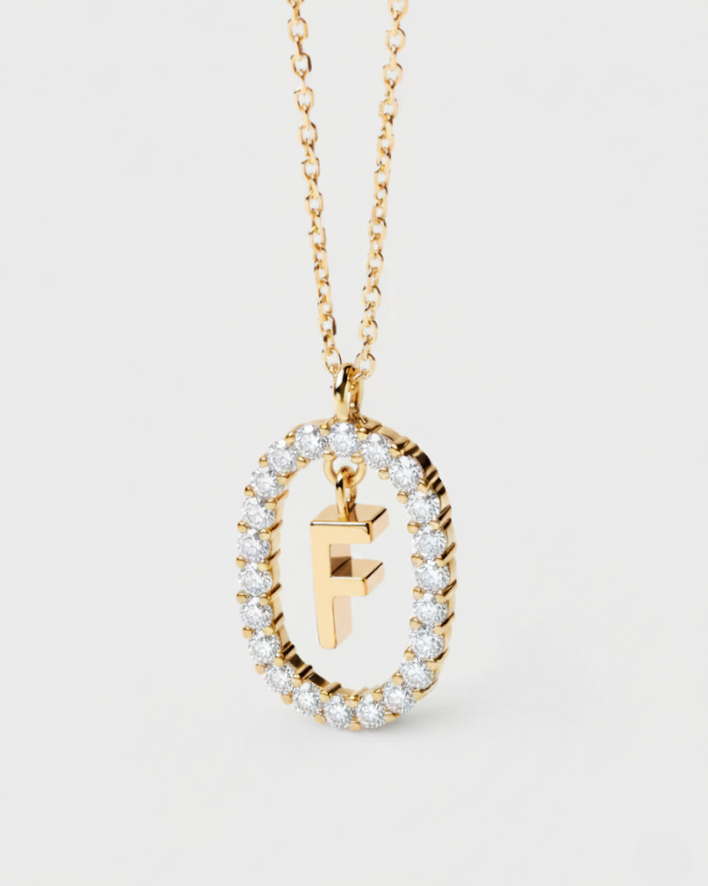 14 Ayar Taşlı Harf Kolye