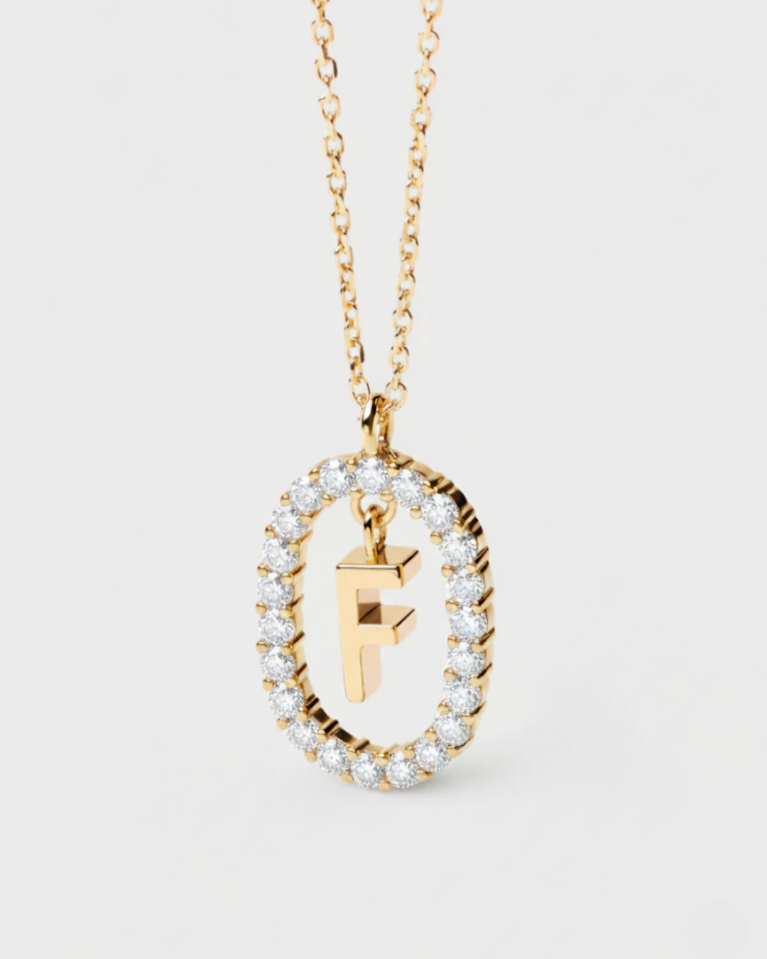 14 Ayar Taşlı Harf Kolye