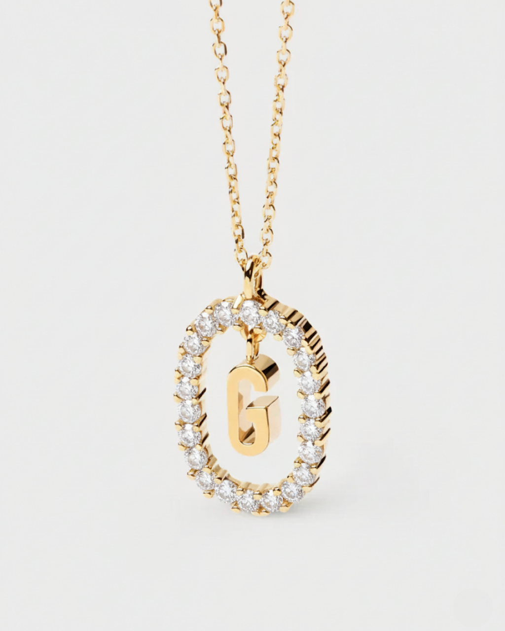 14 Ayar Taşlı Harf Kolye