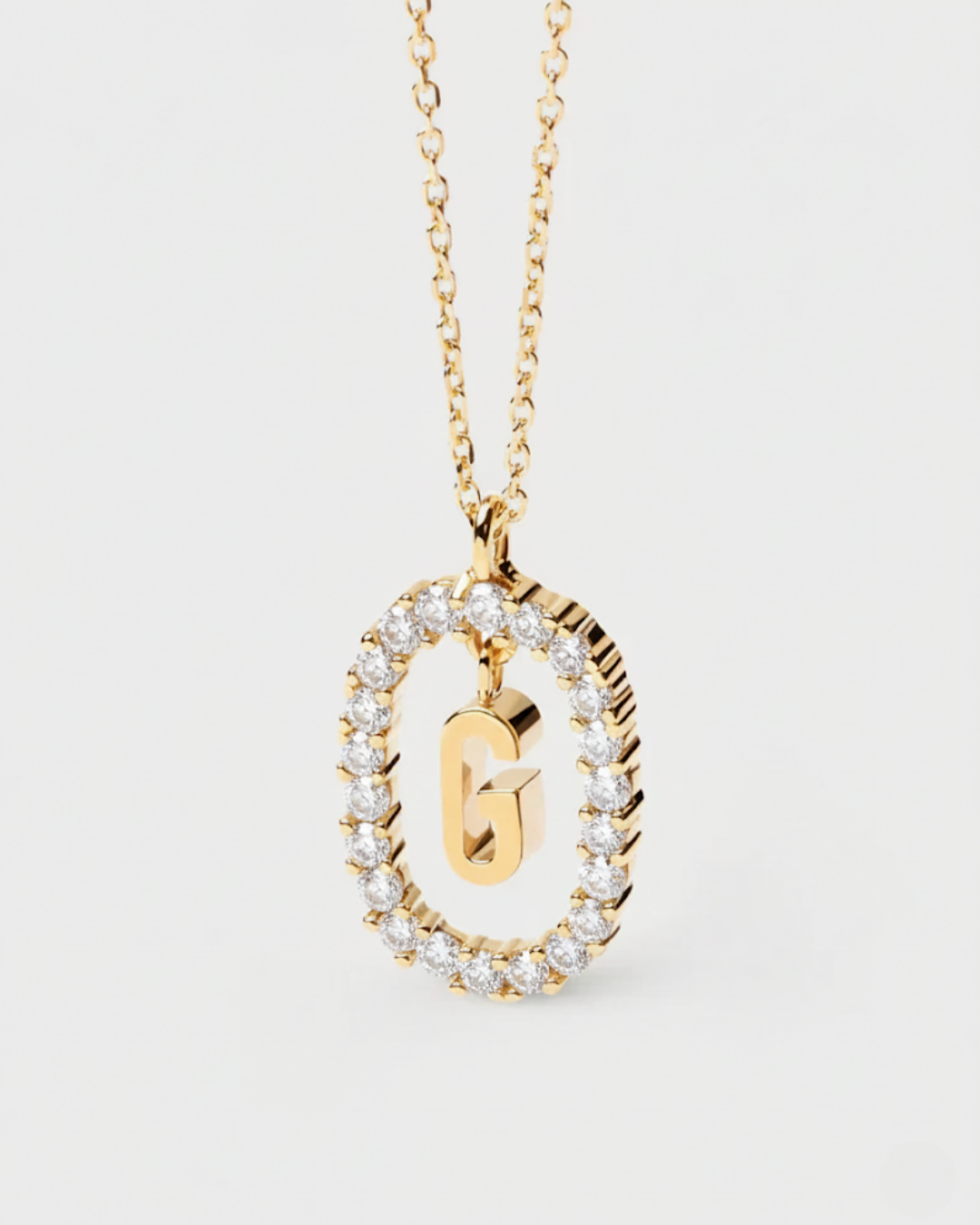 14 Ayar Taşlı Harf Kolye