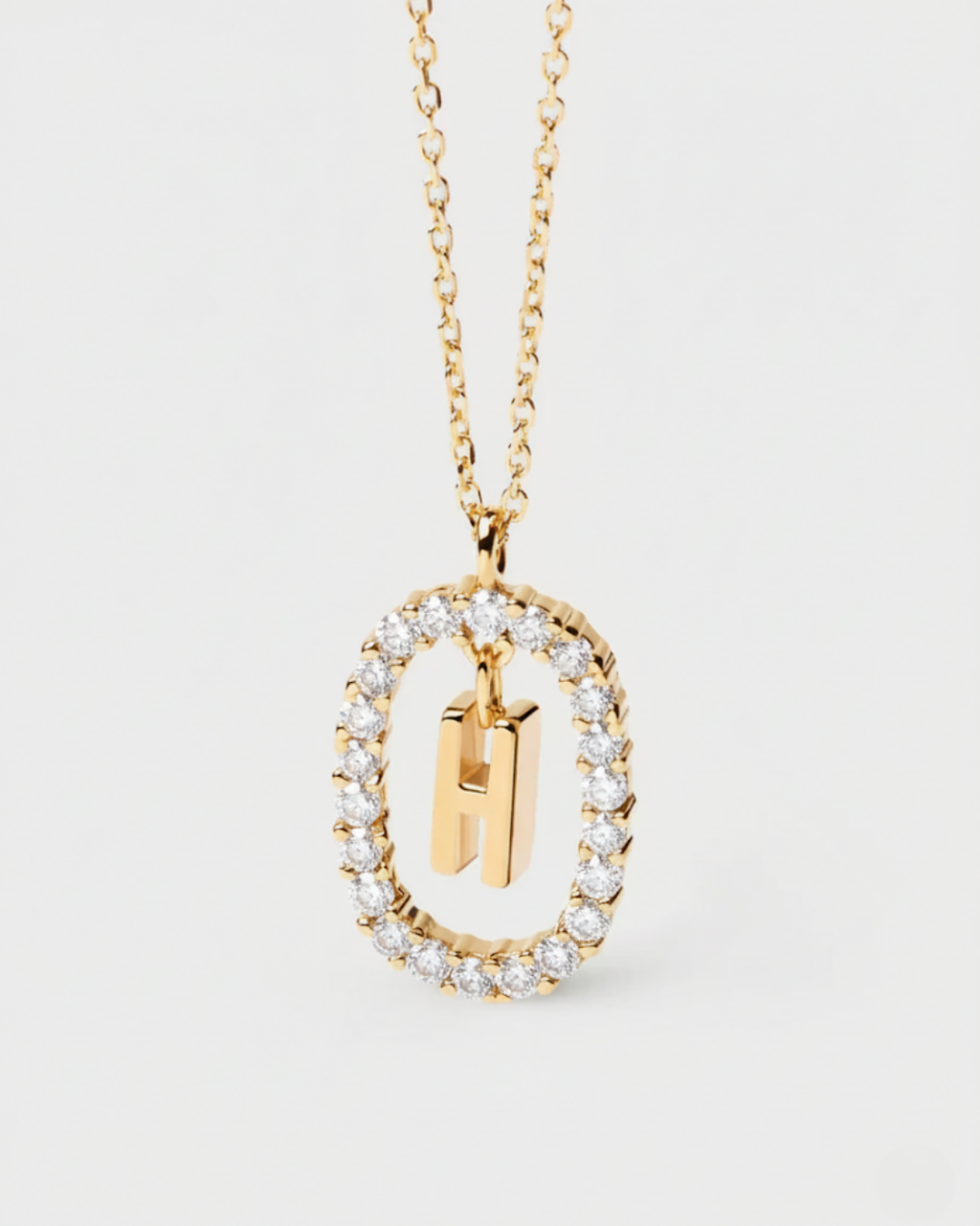 14 Ayar Taşlı Harf Kolye