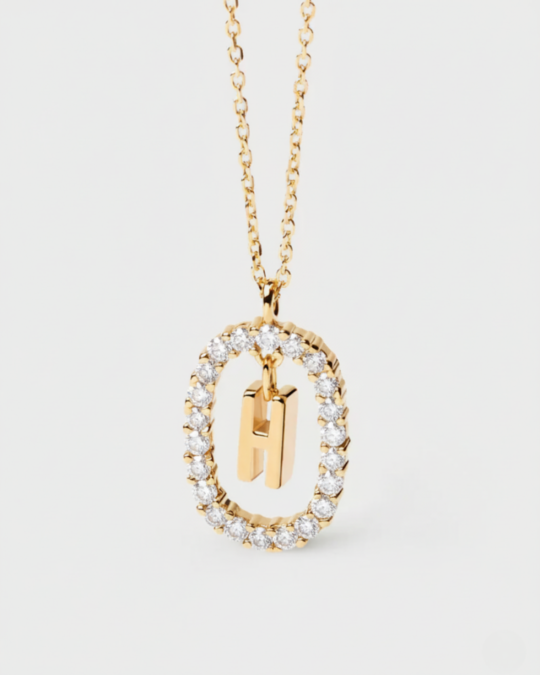 14 Ayar Taşlı Harf Kolye