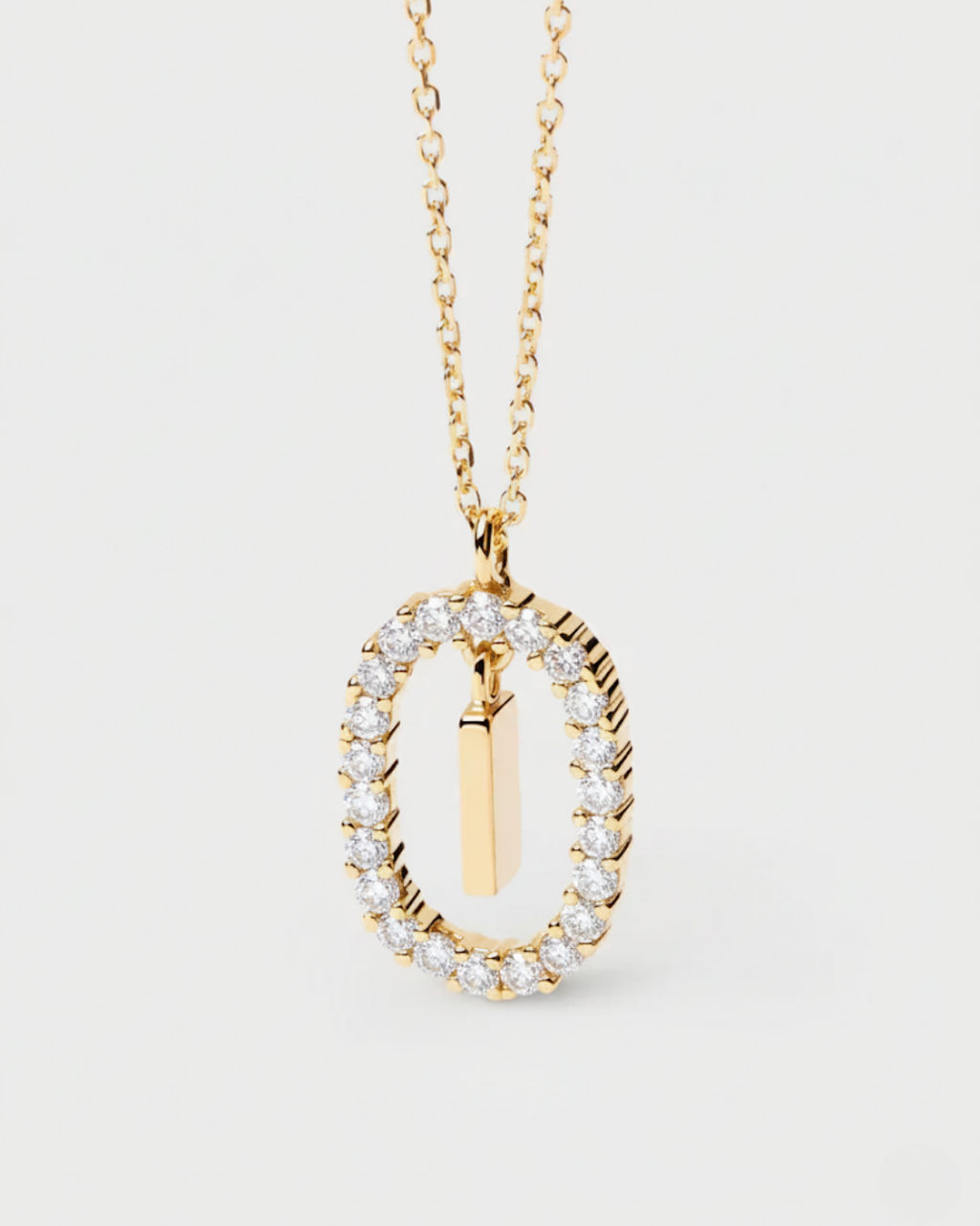 14 Ayar Taşlı Harf Kolye