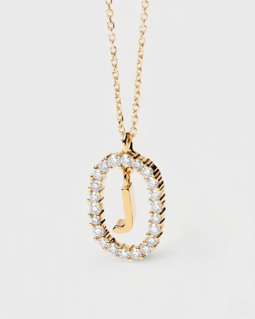 14 Ayar Taşlı Harf Kolye