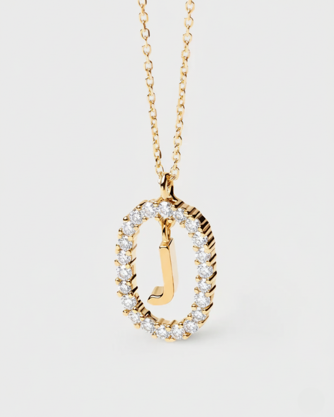 14 Ayar Taşlı Harf Kolye