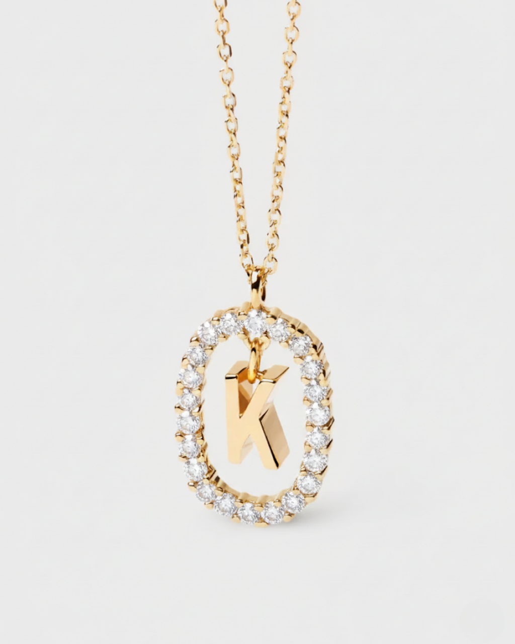 14 Ayar Taşlı Harf Kolye