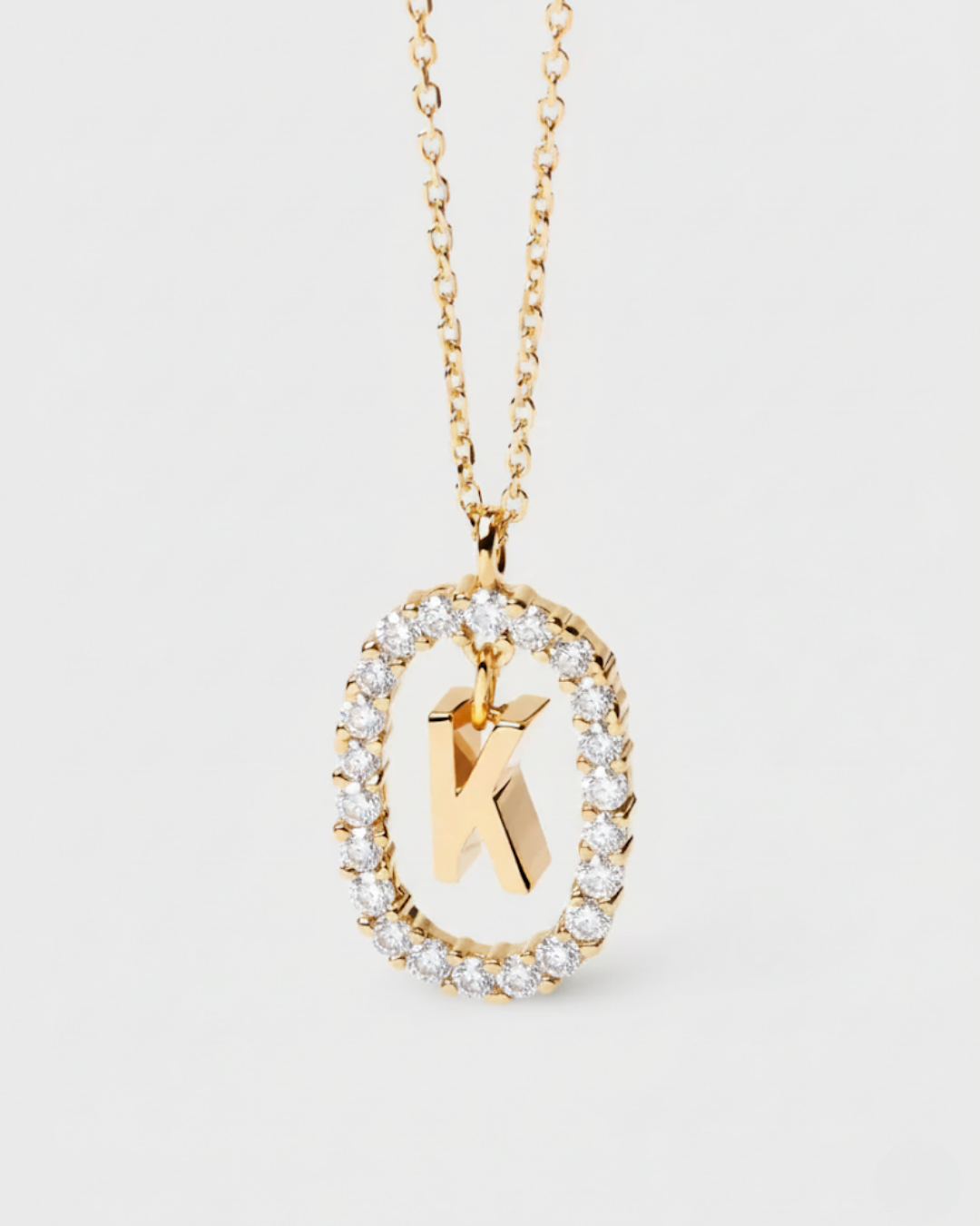 14 Ayar Taşlı Harf Kolye