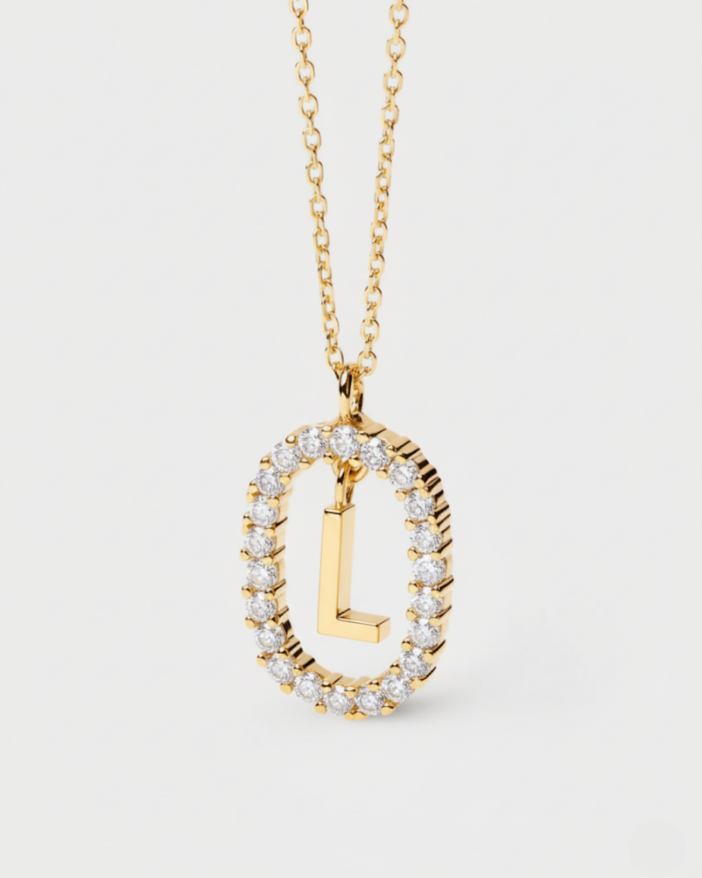 14 Ayar Taşlı Harf Kolye