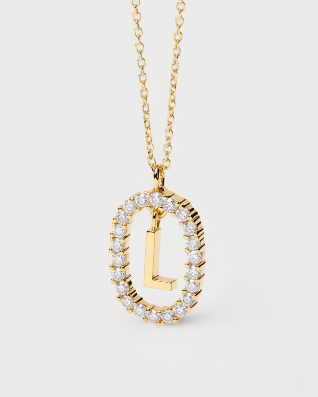 14 Ayar Taşlı Harf Kolye
