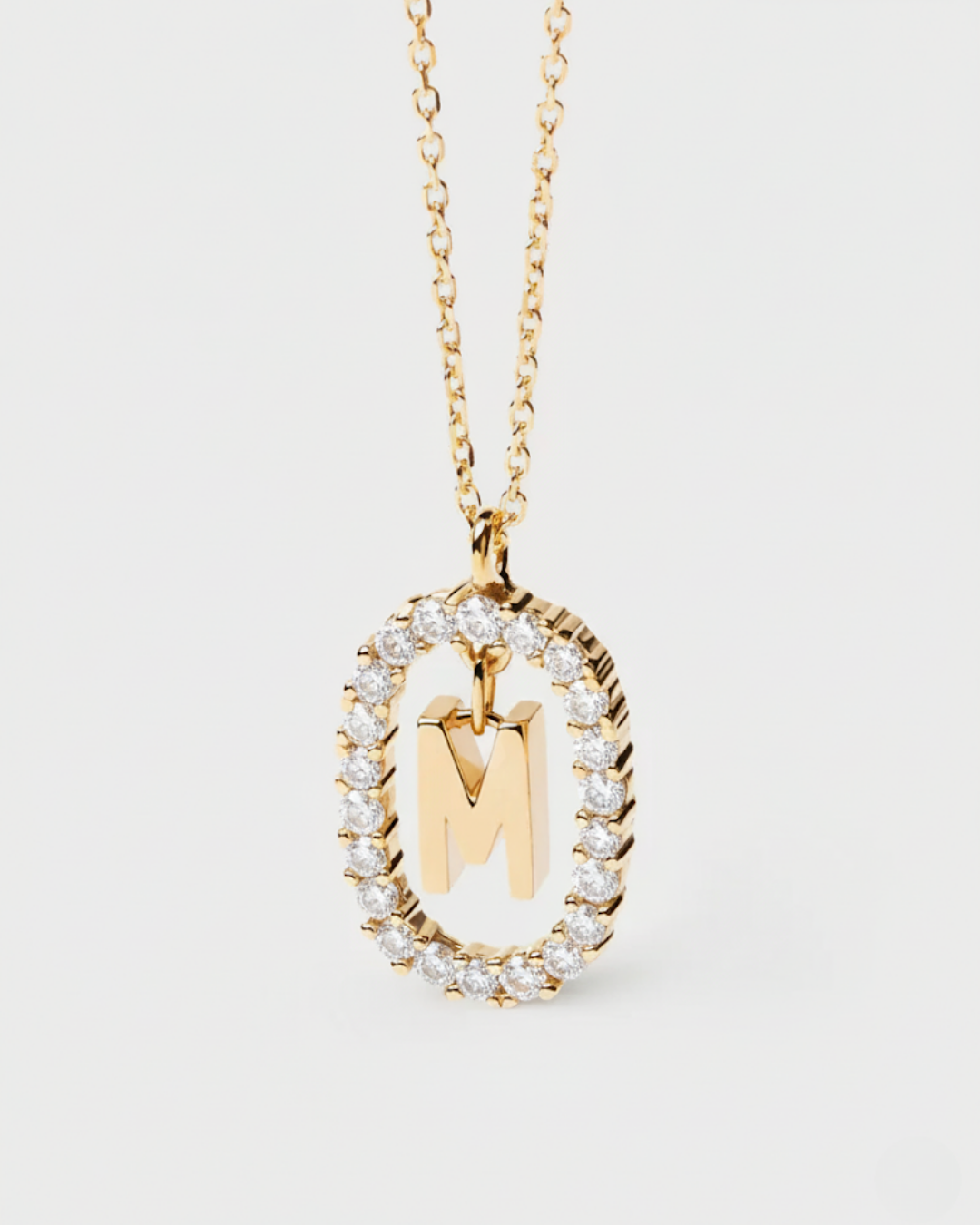 14 Ayar Taşlı Harf Kolye