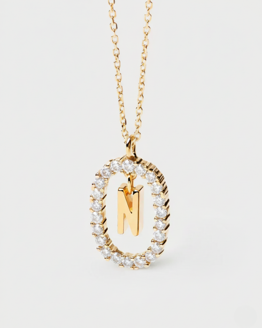 14 Ayar Taşlı Harf Kolye