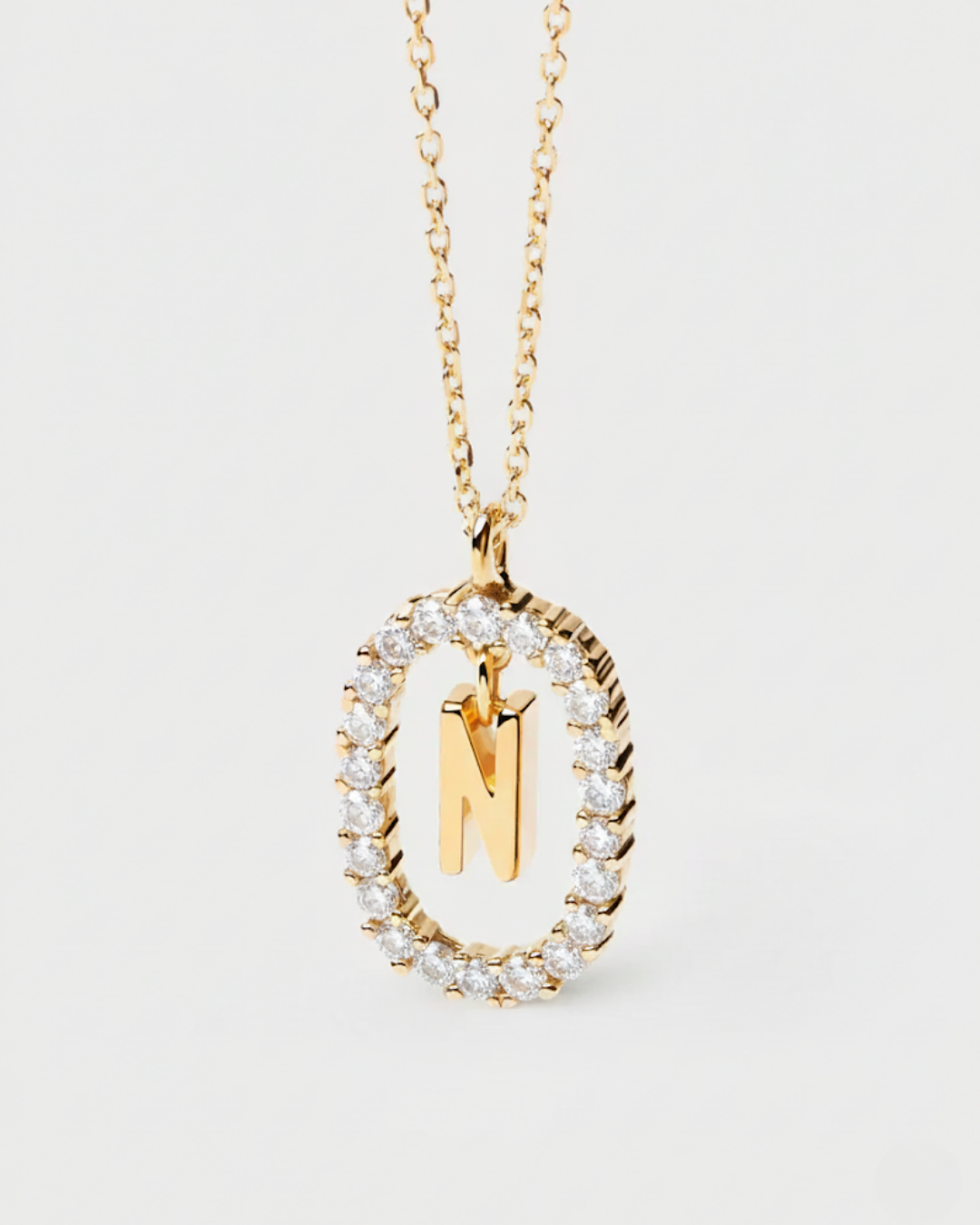 14 Ayar Taşlı Harf Kolye