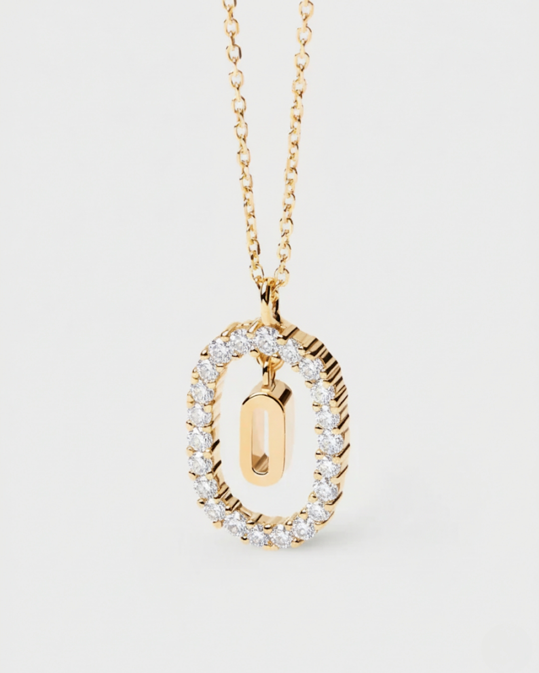 14 Ayar Taşlı Harf Kolye