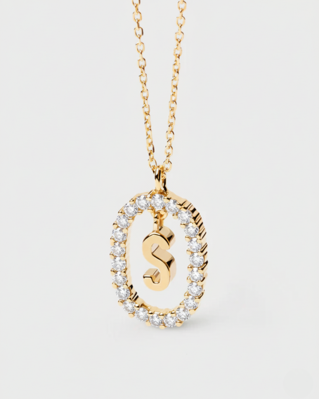 14 Ayar Taşlı Harf Kolye