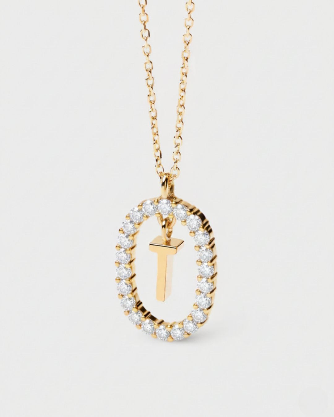 14 Ayar Taşlı Harf Kolye