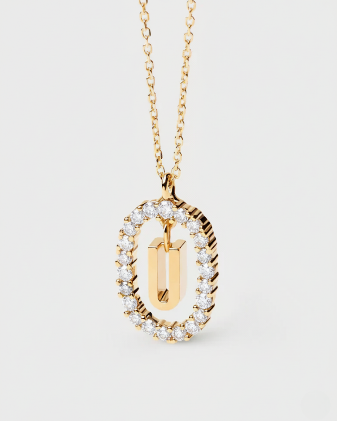 14 Ayar Taşlı Harf Kolye