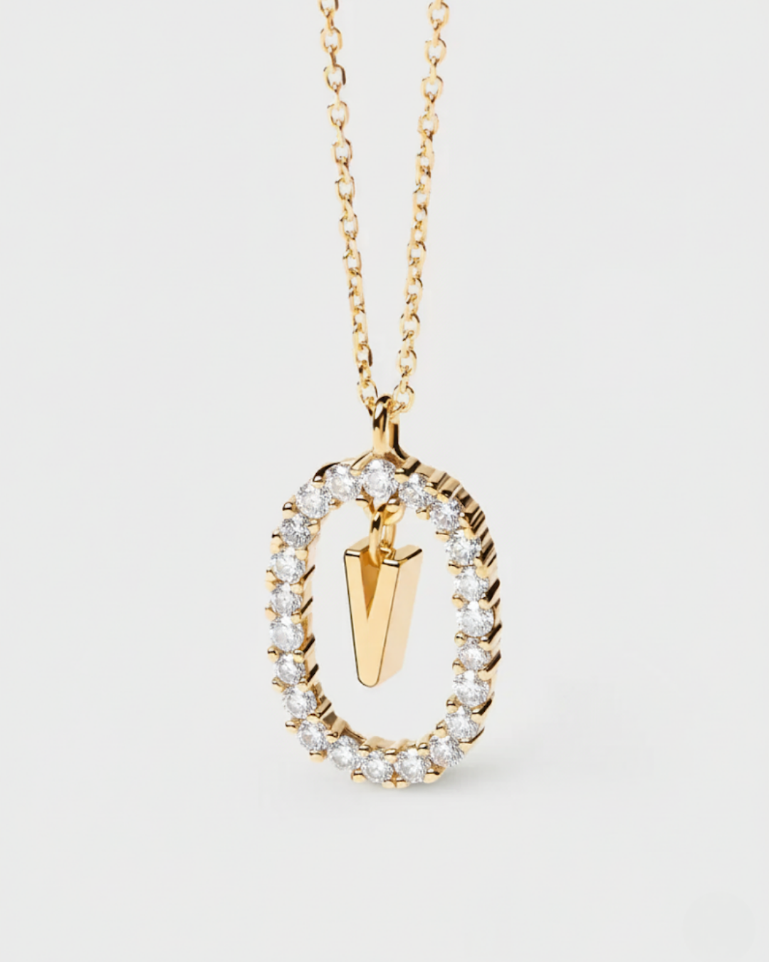 14 Ayar Taşlı Harf Kolye