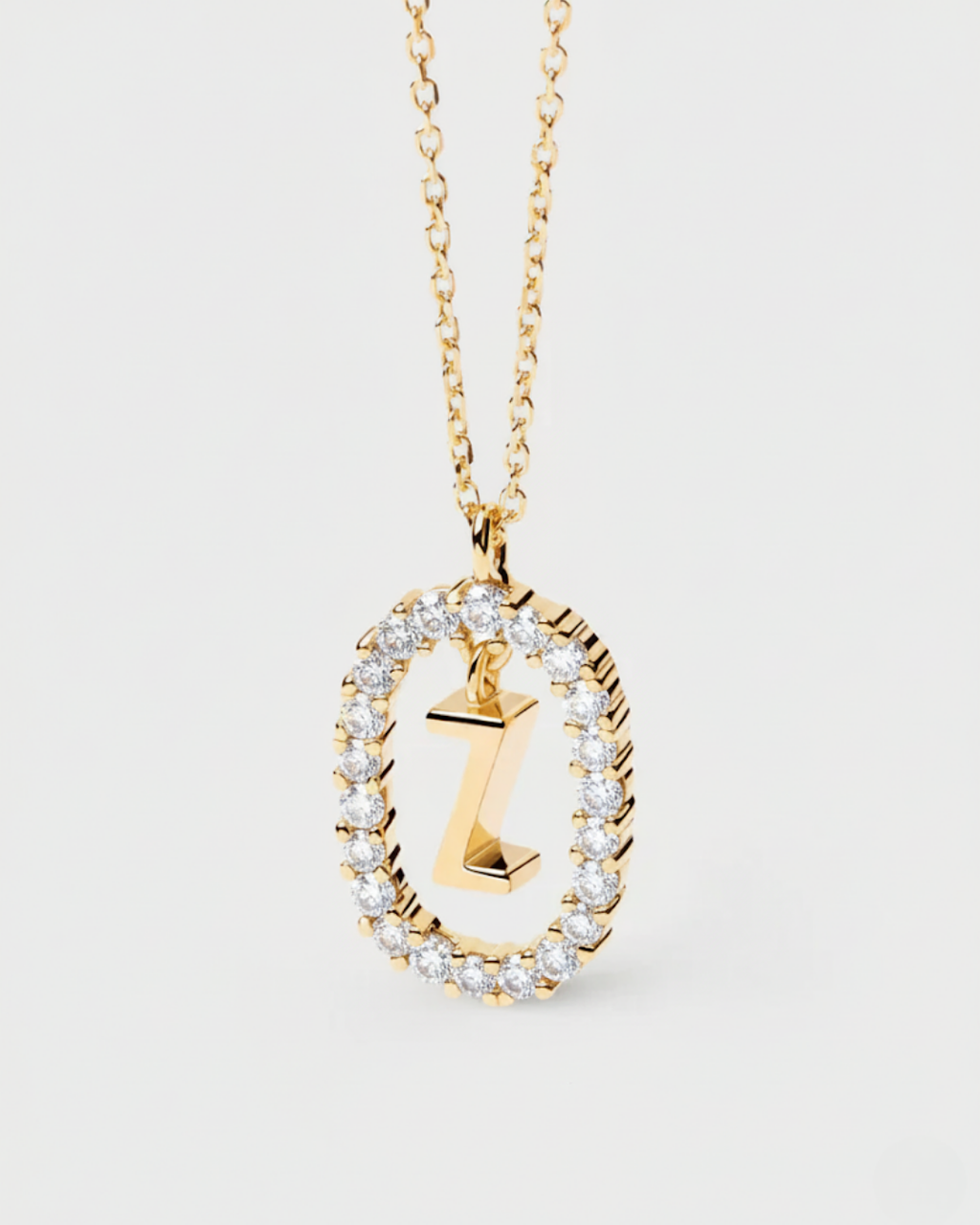 14 Ayar Taşlı Harf Kolye